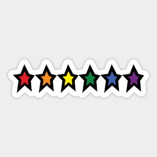 Pride Rainbow Stars Row Sticker